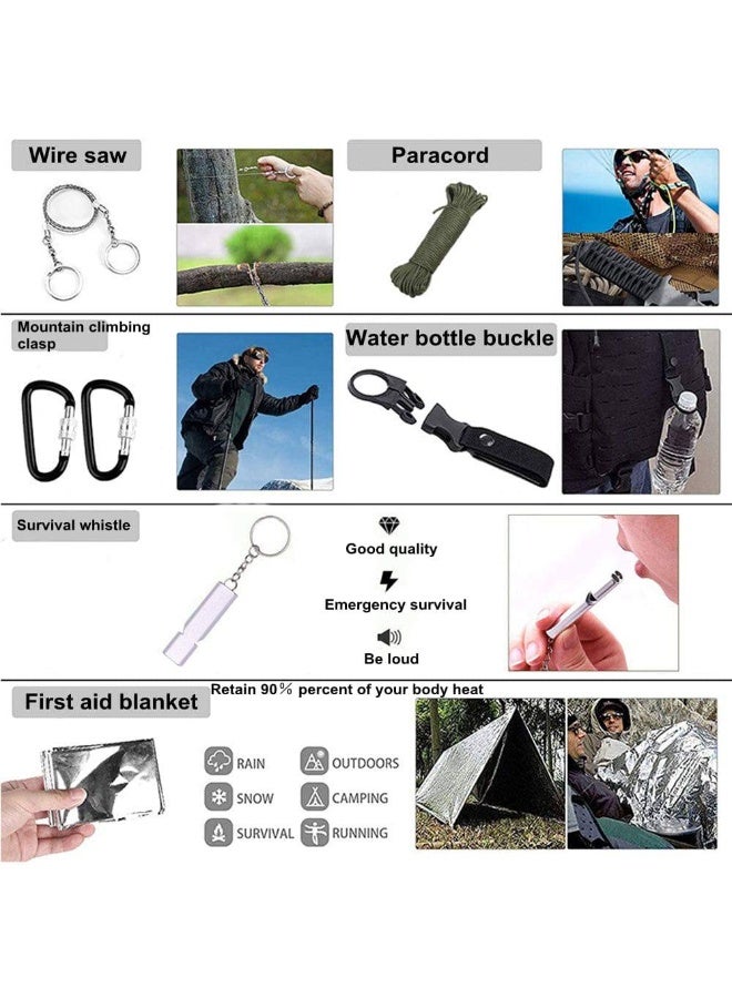 BlueFire Professional 39-in-1 Tactical Survival Kit & First Aid Kit with Molle Bag | Includes Emergency Tent, Water Filter Straw, Multi-Tool Axe Hammer, Trauma Gear for Outdoor Camping, Hiking, Hunting & EDC | Ultimate Gift for Men & Dad - Image 3