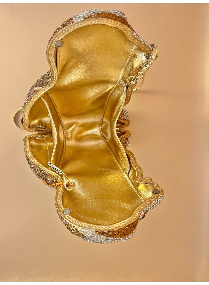 SVARN ATELIER Lion Evening Rhinestone Crystal Clutch Crystal Clutch Rhinestone Bag Handbag Luxury Clutch Bag Evening Bag Party Bag Shiny Sparkle Bag Crystal Bag Lion Shaped Bag Lion Crystal Bag Lion Bag Rhinestone Clutch - Image 3