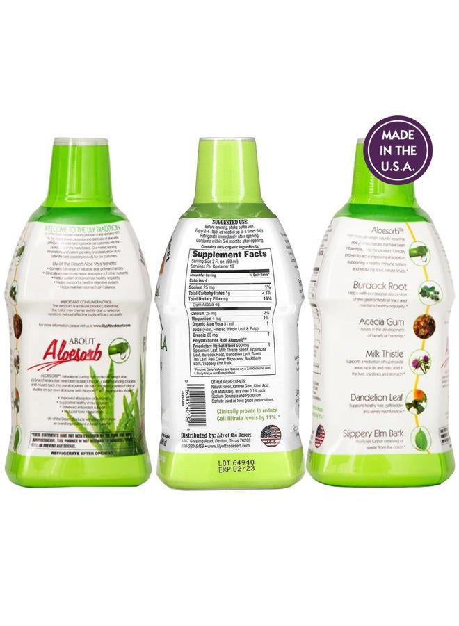 Lily Of the Desert Aloe Vera Herbal Detox Formula - Aloe Vera Juice with Milk Thistle, Slippery Elm, Burdock Root, Dandelion Root, and Echinacea for Gut Health, Liver Support, and Wellness, 32 Oz - Image 2