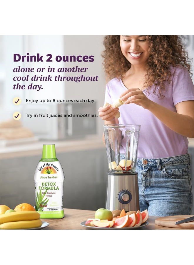 Lily Of the Desert Aloe Vera Herbal Detox Formula - Aloe Vera Juice with Milk Thistle, Slippery Elm, Burdock Root, Dandelion Root, and Echinacea for Gut Health, Liver Support, and Wellness, 32 Oz - Image 4