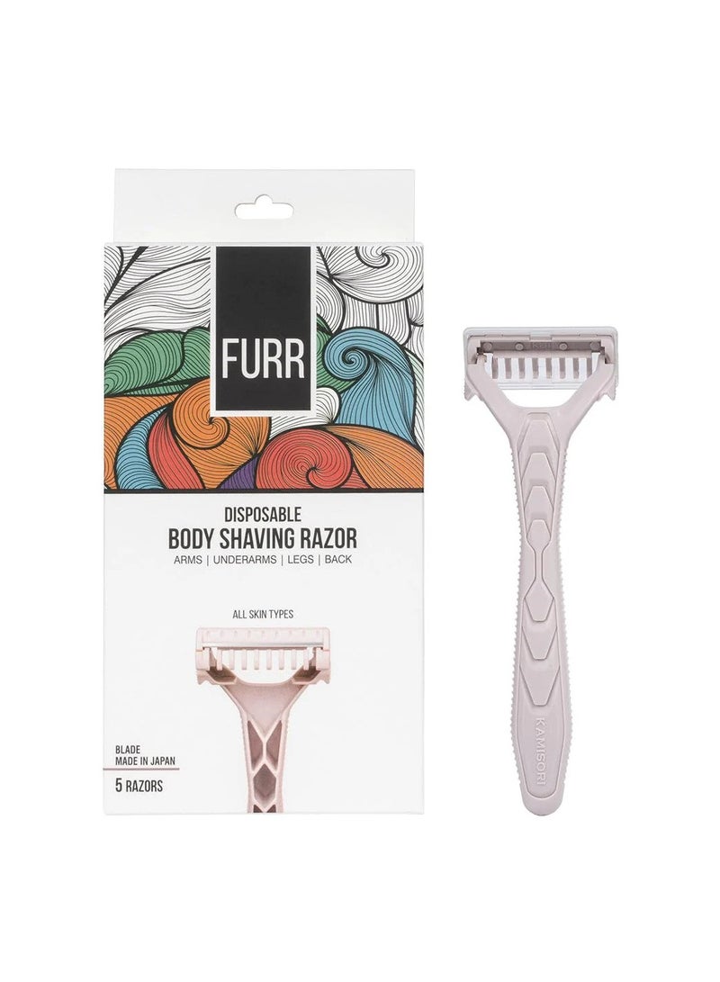 Pee Safe - Furr Disposable Body Shaving Razor | Pack of 5 - Image 1