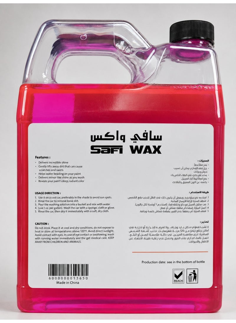 Safi Wax Shampoo & Wax Ultra Shine Car Shampoo – Deep Cleaning, Protective Wax, Rich Foam & Gentle Formula – Pink – 1L - Image 3