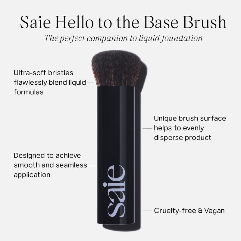 Saie The Base Foundation Brush for Liquid Makeup - Ultra-Soft Makeup Brush with Cruelty-Free, Synthetic Bristles - Designed for Foundation, Skin Tints & Cream Bronzers (1 Count) - Image 2
