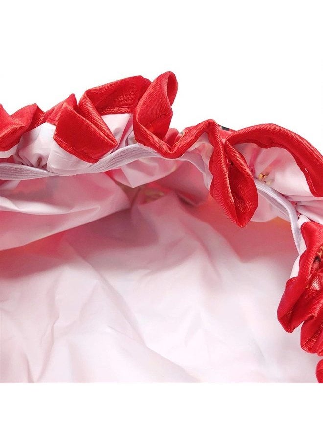 allydrew Reusable Women's Waterproof Shower Caps for Long Hair, Red Circle  - Image 3