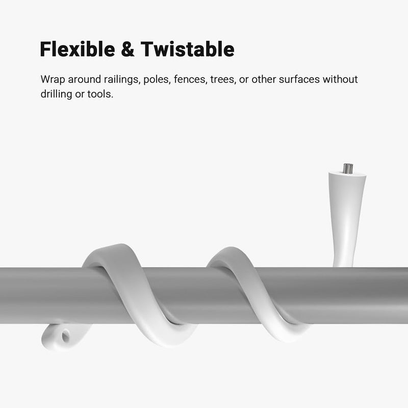Holicfun Flexible Twist Mount for Indoor and Outdoor Security Cameras, Unversally Compatible with Ring, Blink, Eufy, Google Nest, Wyze, Arlo, Simplisafe and Other Cameras - White - Image 2