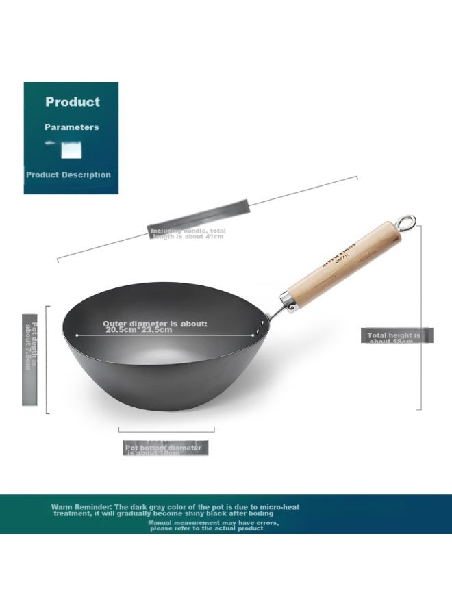 River Light Premium Uncoated Cast Iron Wok, Non-stick Stir-fry Pan, Rust-resistant Mini Multi-functional Single-person Asian Pan - Image 3