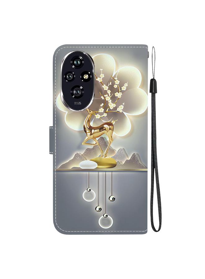 اس-توب جراب هاتف جلدي برسومات ملونة وملمس كريستالي لهاتف Honor 200 5G - Image 3