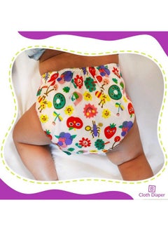 BEMBIKA Baby'S Polyester Washable Reusable Adjustable Cloth Diapers With 5 Layer Bamboo Charcoal Insert (Pink Doodle)  - Image 4