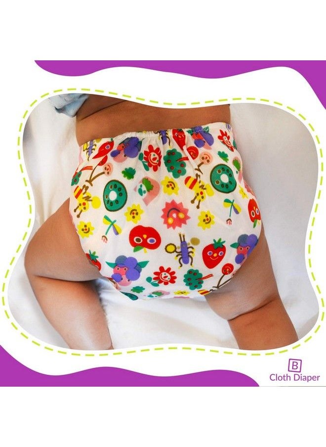 BEMBIKA - Baby'S Polyester Washable Reusable Adjustable Cloth Diapers With 5 Layer Bamboo Charcoal Insert (Pink Doodle) - Image 1