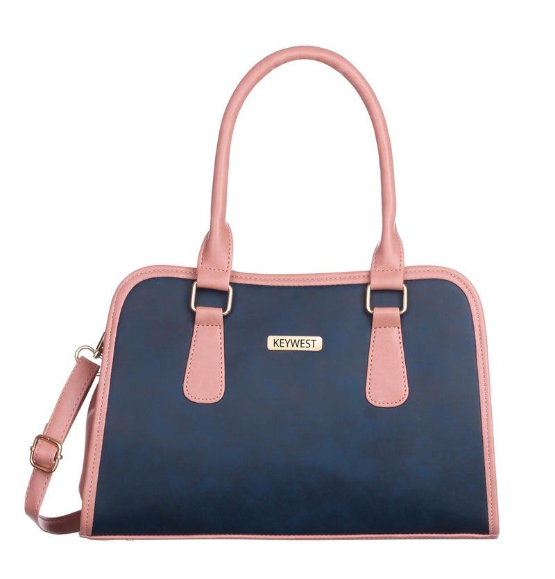 Keywest Women's Laurent Satchel Tote Handbag for Women | Ladies purse | Stylish Shoulder Bag | Gift For Woman | Blue || Pink - Image 2