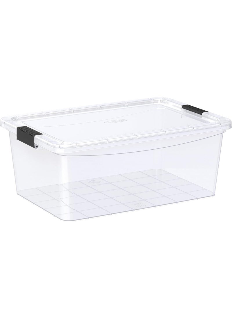20L Clear Plastic Storage Box with Lockable Lid