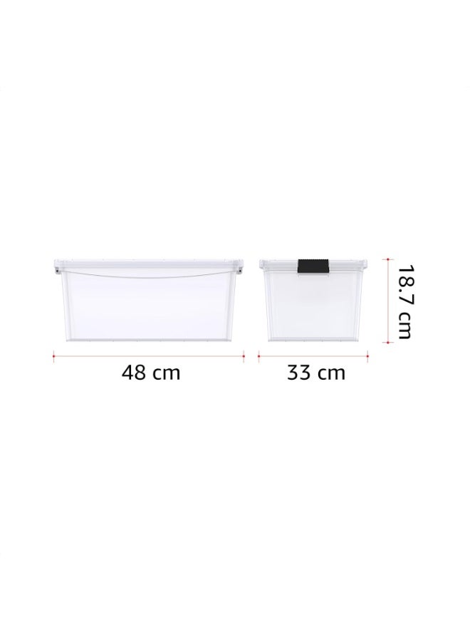 20L Clear Plastic Storage Box with Lockable Lid