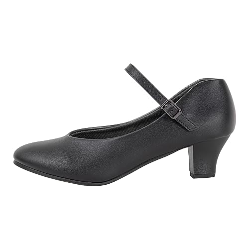 Dynadans Women's Character Shoe Ankle Strap 1.5'' Latin Dance Shoes Black 8.5 - Image 3