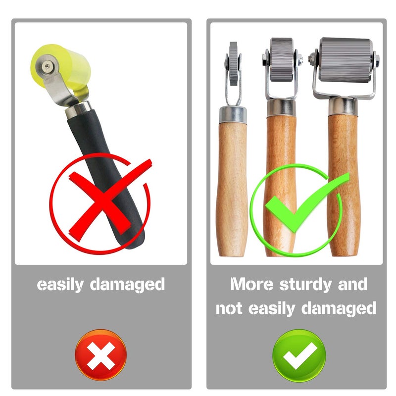 FCHO Car Sound Deadening Roller Metal Installation Tool 3 Pcs for Auto Noise Roller Car Sound Deadener Application Installation Tool Rolling Wheel Interior Accessories - Image 4