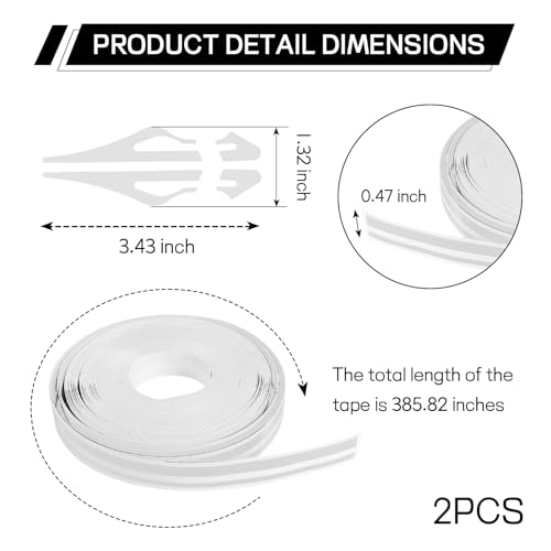 ongfuwu 2 Rolls×32Ft Car Pinstriping Tape, Vinyl Automotive Pinstriping Tape Stripe Decal, DIY Car Body Side Stripes Trim Sticker, Universal for Motorcycle Door Home Musical Instrument(White) - Image 2