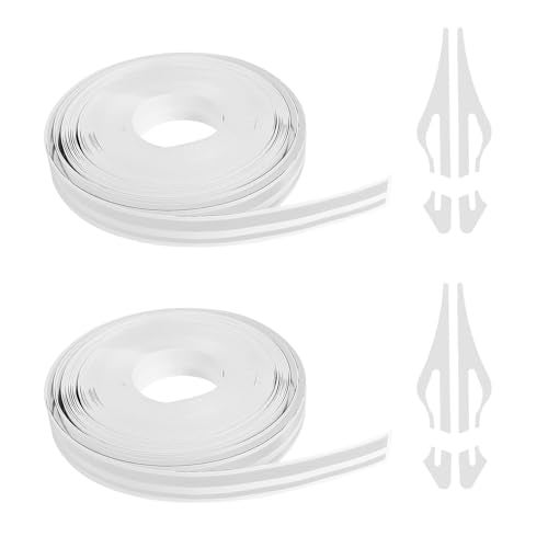 ongfuwu 2 Rolls×32Ft Car Pinstriping Tape, Vinyl Automotive Pinstriping Tape Stripe Decal, DIY Car Body Side Stripes Trim Sticker, Universal for Motorcycle Door Home Musical Instrument(White) - Image 1