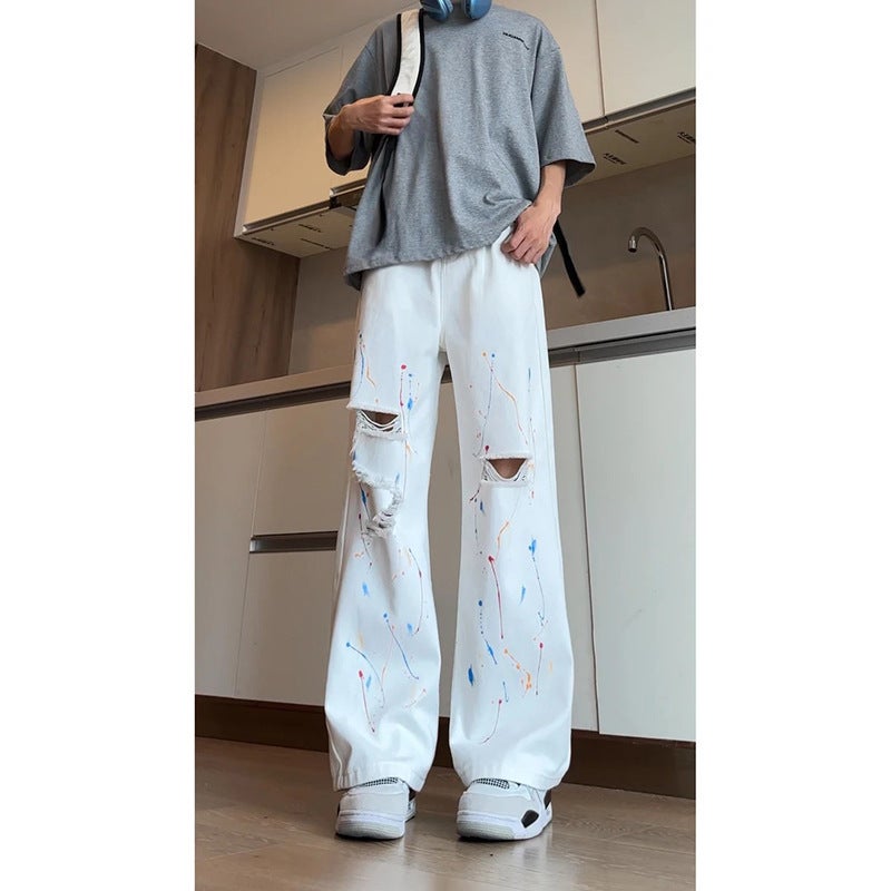 Unisex Classic Denim Jeans Loose Fit Daily Outdoor Wear - Image 2