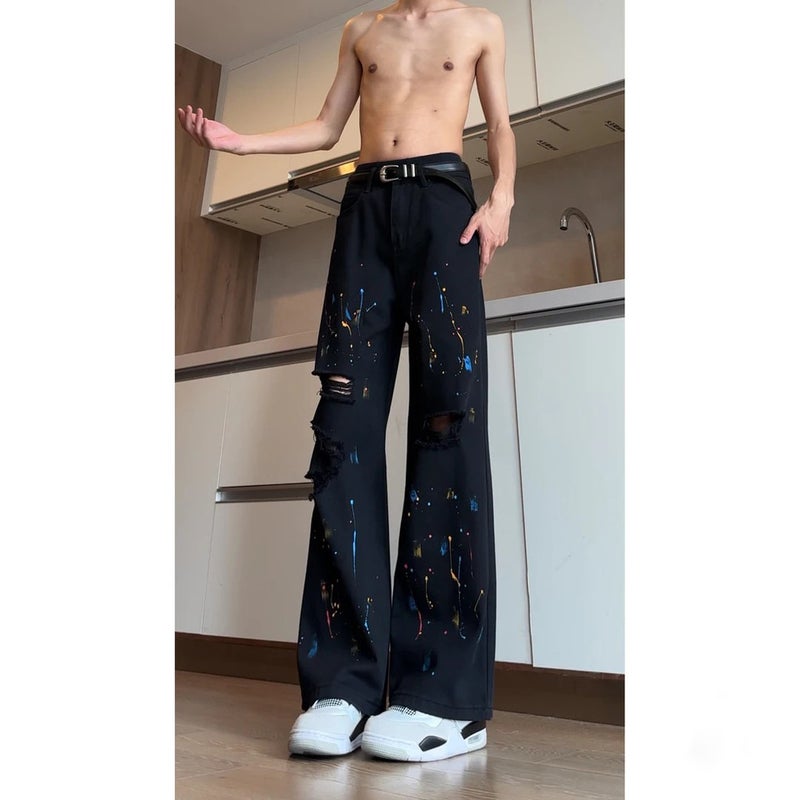Unisex Classic Denim Jeans Loose Fit Daily Outdoor Wear - Image 3