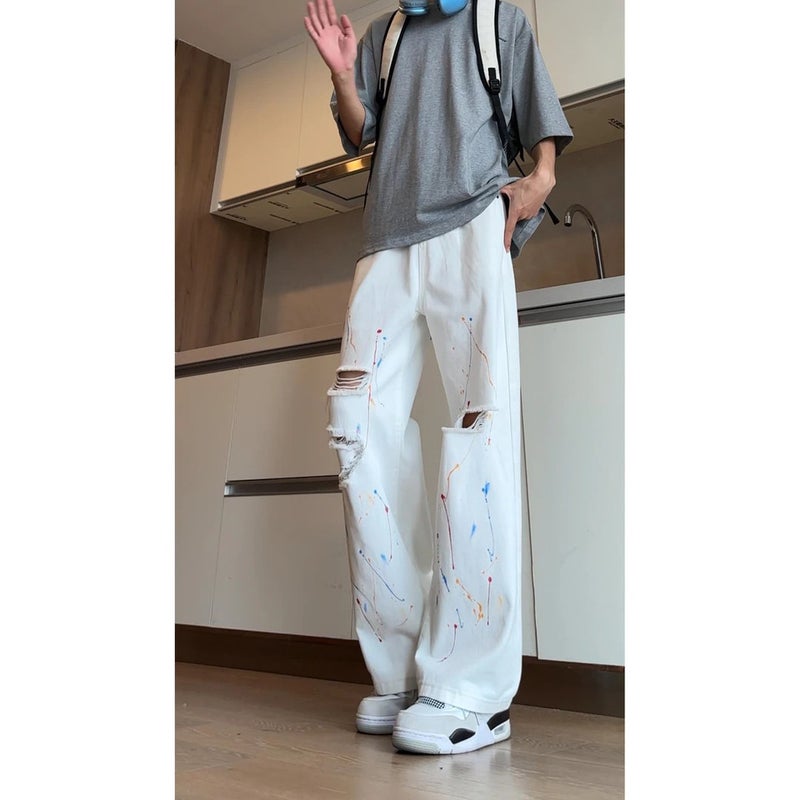 Unisex Classic Denim Jeans Loose Fit Daily Outdoor Wear - Image 4