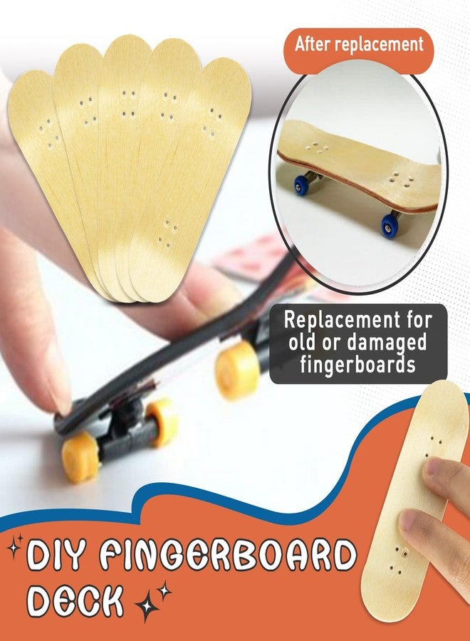 Foycow DIY Series Wooden Finger Skateboard, 5 PCS Unbranded Teak Fingerboards Design Your Style, 30mm x 100mm Handmade Wooden Fingerboard Decks - Image 2