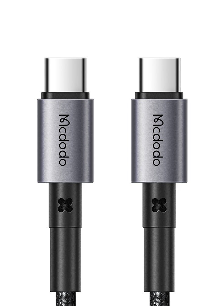مكدودو كابل من النوع C إلى النوع C CA-313 Prism Series، بطول 1 متر، شحن سريع PD بقوة 65 وات، تتبع بيانات بسرعة 480 ميجابت في الثانية، تصميم متين مقاوم للانحناء مع تبديد سريع للحرارة وجسم من سبائك الألومنيوم، أداء مستقر وآمن - أسود - Image 1