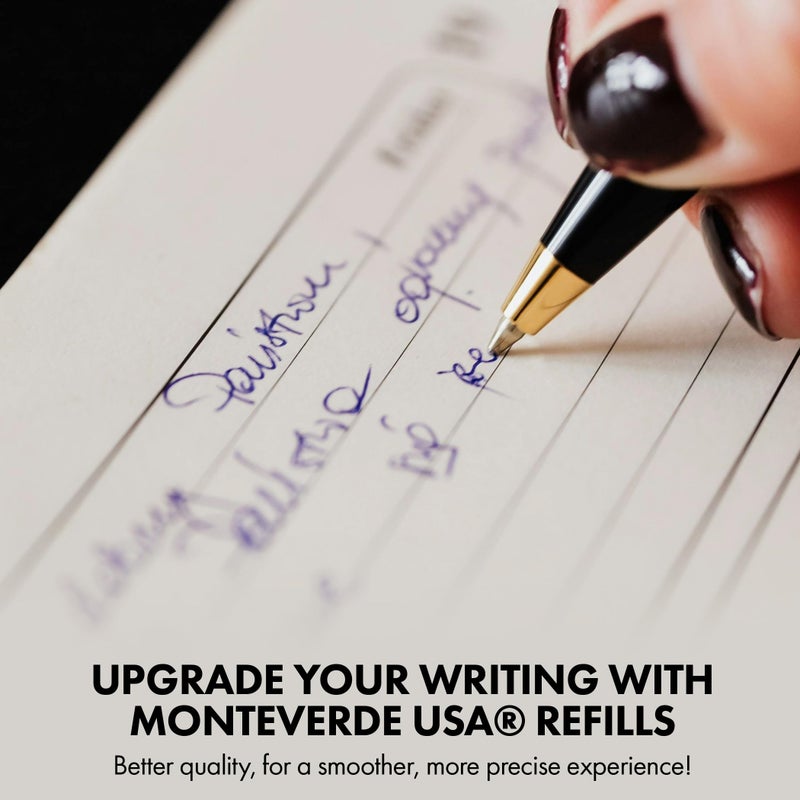 Monteverde USA Soft Ballpoint Pen Refills to Fit Lamy Ballpoint Pens, Blue/Black Ink, Medium Point, Versatile Writing, 2 Pack - Image 5