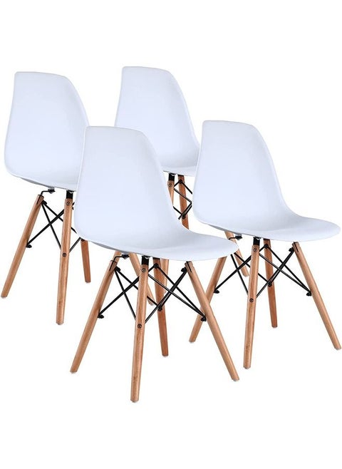 Dining Chair Modern Office Chair Kitchen Dining Side Chairs Lounge Shell Chair Living Room Chair with Plastic Seat for Kitchen 4 PCS