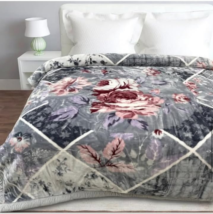 ELSTONE HOME with Device ELSTONE Home Gold Premium 2Ply Double Bed Blanket Heavy Ultra Soft and Warm for Automn Winter with Fancy Bag Special for Diwali Gift and Marriage Purpose 15 