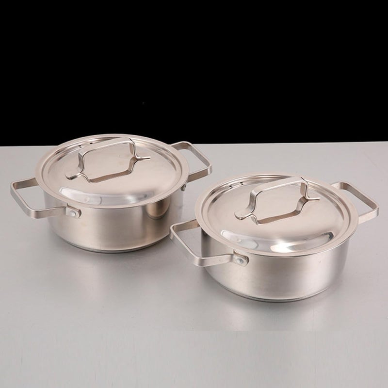 VOSAREA Stainless Steel Boiling Pot with Lid 18cm Thick Bottom Multi-functional Household Soup and Milk Cooking Pot for Everyday Kitchen Use - Image 5