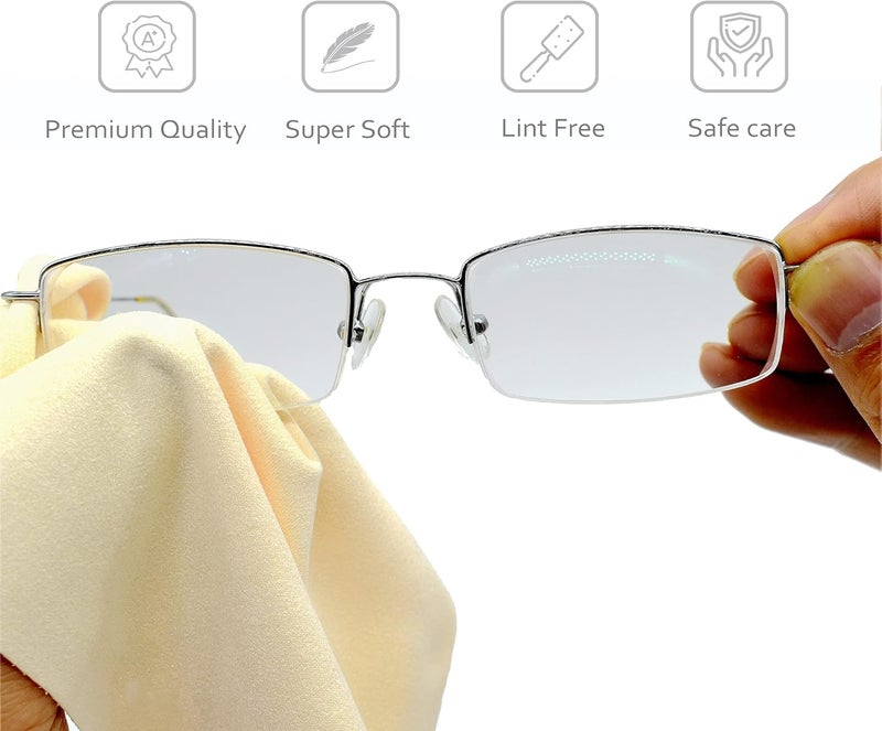 Earnestine 10 عبوة 6" × 7" قماش تنظيف نظارات ميكروفايبر سميك ممتاز للنظارات، آمن بدون نزيف لون، قماش نظارات ناعم من الميكروفايبر، قماش عدسات خالي من الوبر - Image 2