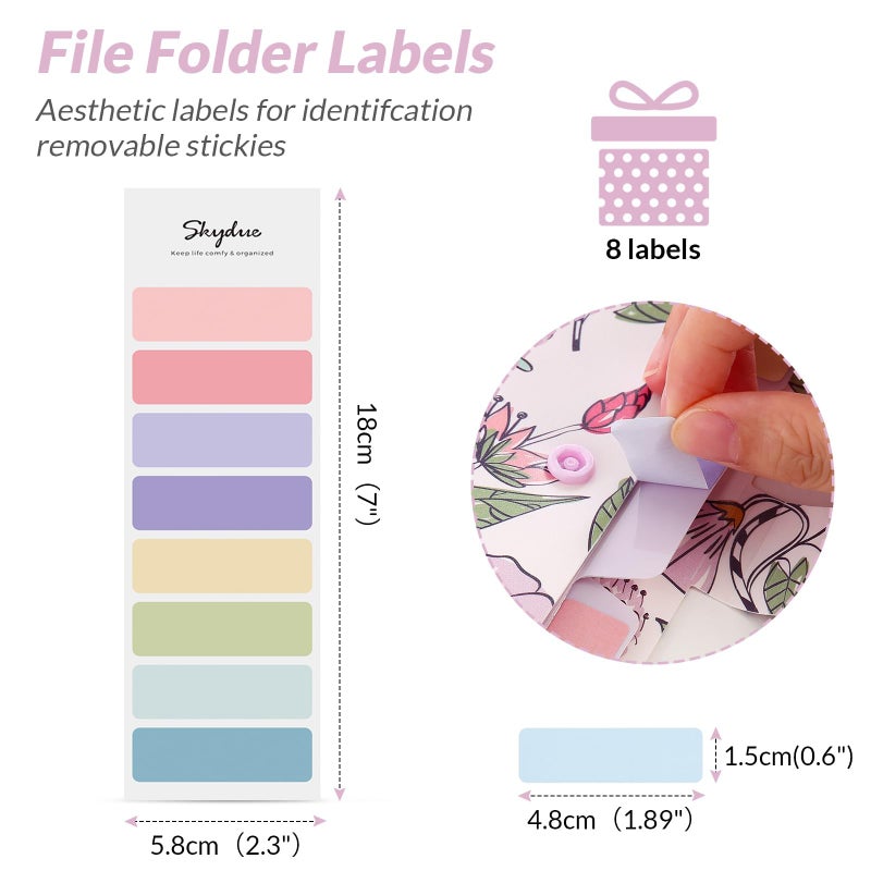 SKYDUE Accordion File Organizer, Floral Expanding File Folders with 5 Pockets, Cute Document Organizer for Paper Bills Receipt Storage, School Office & Hospital Supplies Letter/A4 Size Light Purple - Image 3