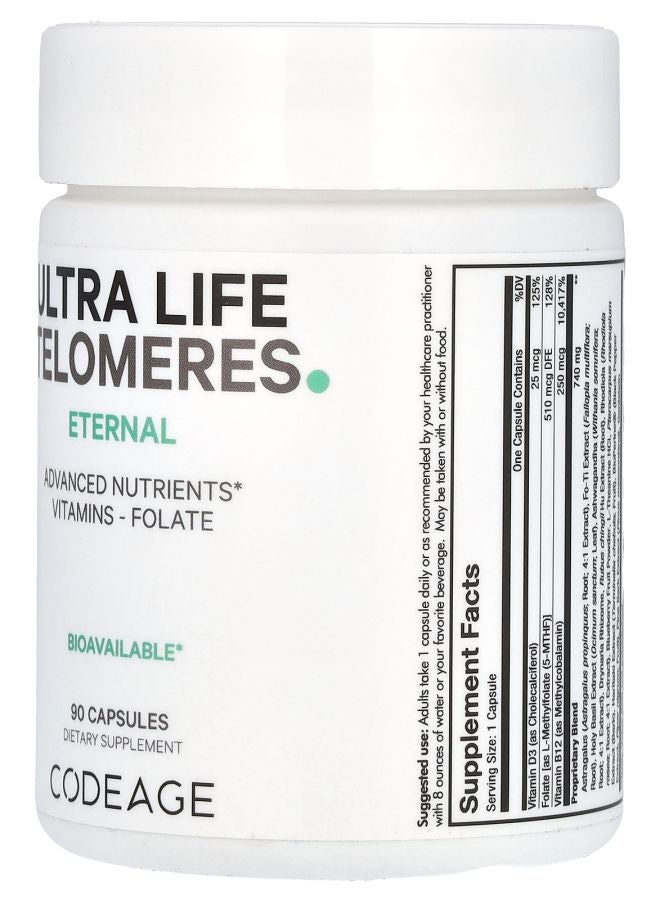 Codeage Ultra Life Telomeres 90 Capsules - Image 2