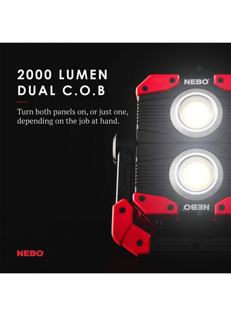 NEBO NEBO OMNI 2K Work Light: 2000 Lumen OMNI-Directional Rechargeable Portable Magnetic COB LED Flashlight USB Power Bank Six Light Modes  - Image 2