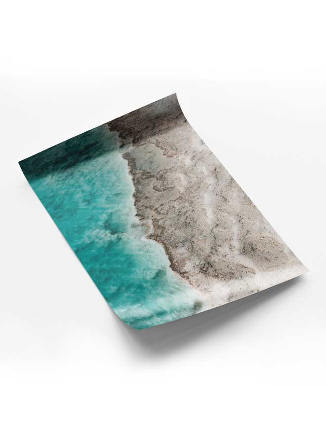 LOWHA Poster Painting Art With Four Separate Pieces Of Double-Sided Stickers Seaside Hills Top View For Home Bedroom Living Room And Office Decor  - Image 1