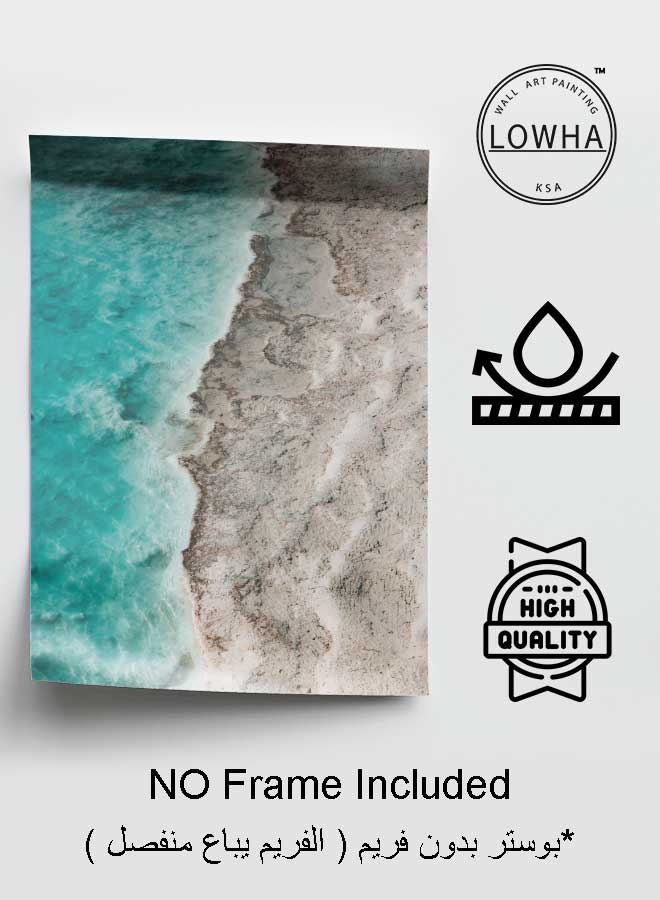 LOWHA Poster Painting Art With Four Separate Pieces Of Double-Sided Stickers Seaside Hills Top View For Home Bedroom Living Room And Office Decor  - Image 3