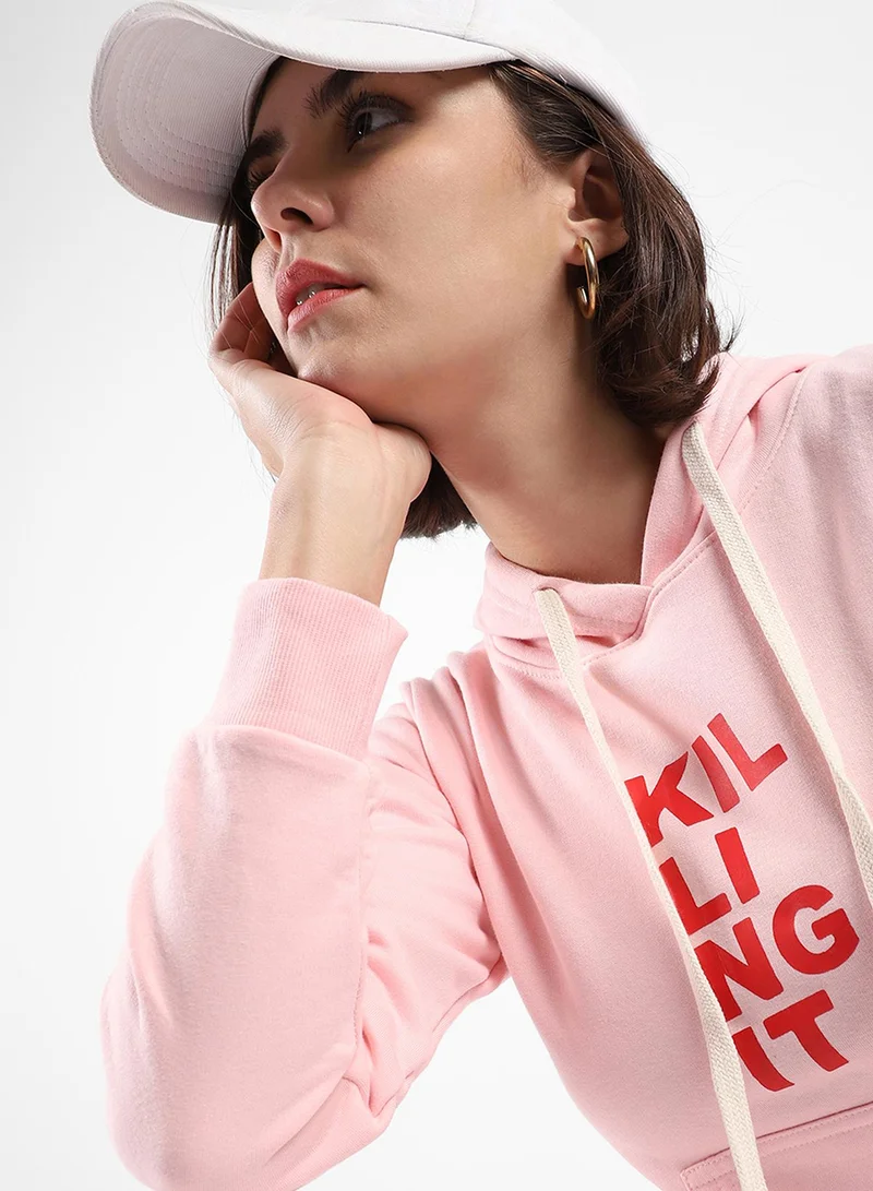 كامبوس سوترا هودي نسائي وردي باستيل بطبعة  -