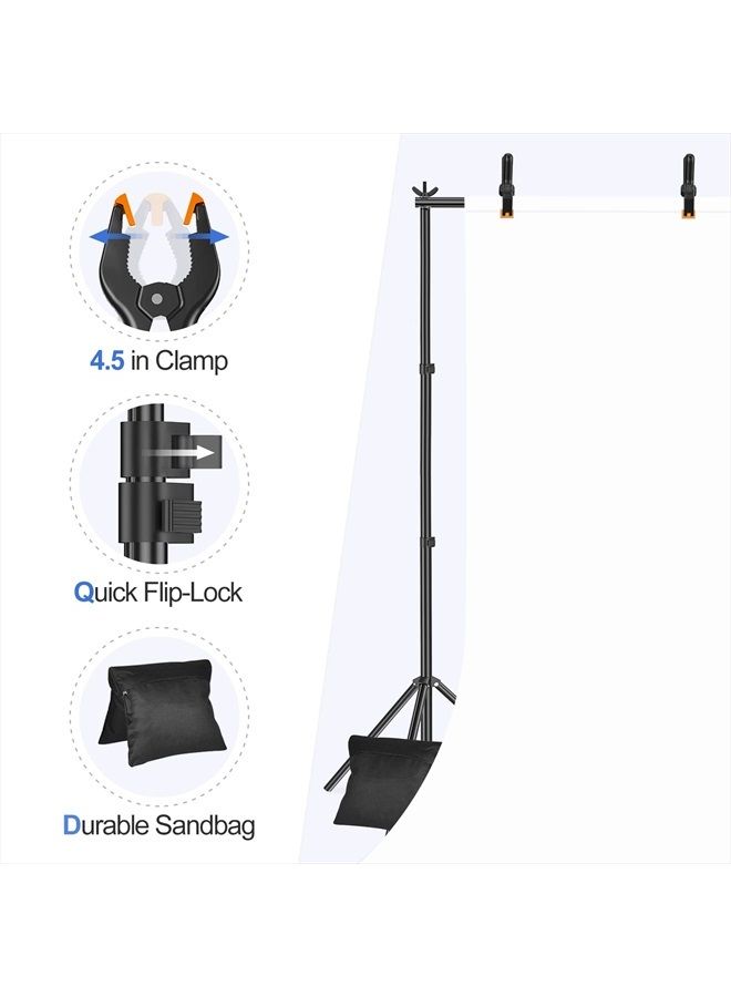 EMART Emart Backdrop Stand 10x7ft(WxH) Photo Studio Adjustable Background Stand Support Kit with 2 Crossbars, 8 Backdrop Clamps, 2 Sandbags and Carrying Bag for Parties Wedding Events Decoration - Image 4