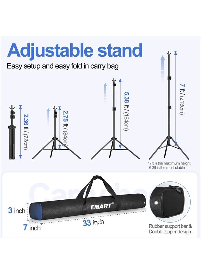 EMART Emart Backdrop Stand 10x7ft(WxH) Photo Studio Adjustable Background Stand Support Kit with 2 Crossbars, 8 Backdrop Clamps, 2 Sandbags and Carrying Bag for Parties Wedding Events Decoration - Image 3