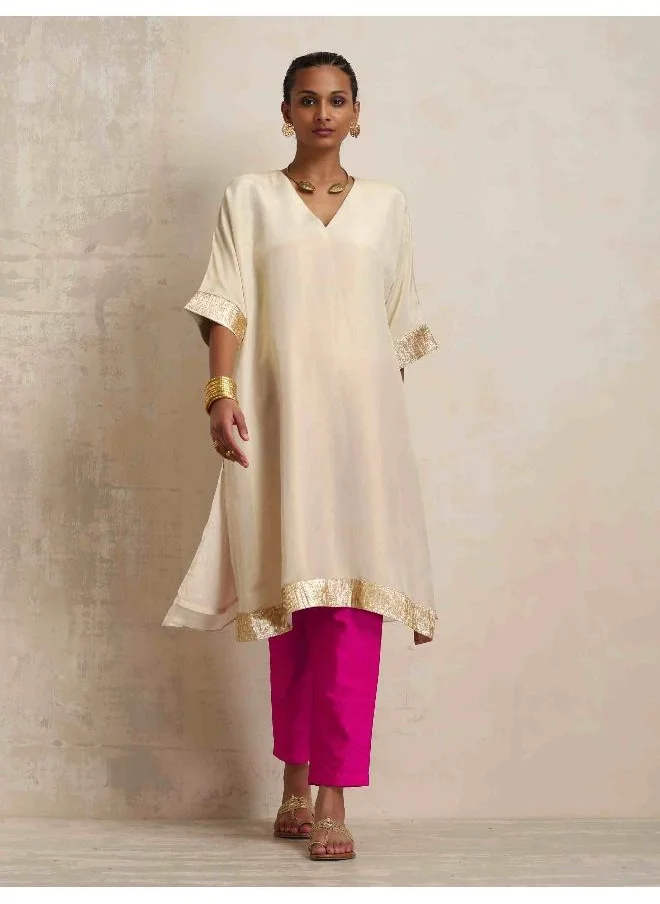 ترو برونز trueBrowns Ivory Tissue Kurta Co-ord Set