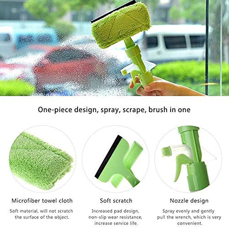 tgopit 3 in 1 Plastic Easy Glass Spray Type Cleaning Brush Wiper and Car Window Cleaner for Car Window Mirror Glass Floor Bathroom Tiles Table and Stove Color May Vary - Image 4