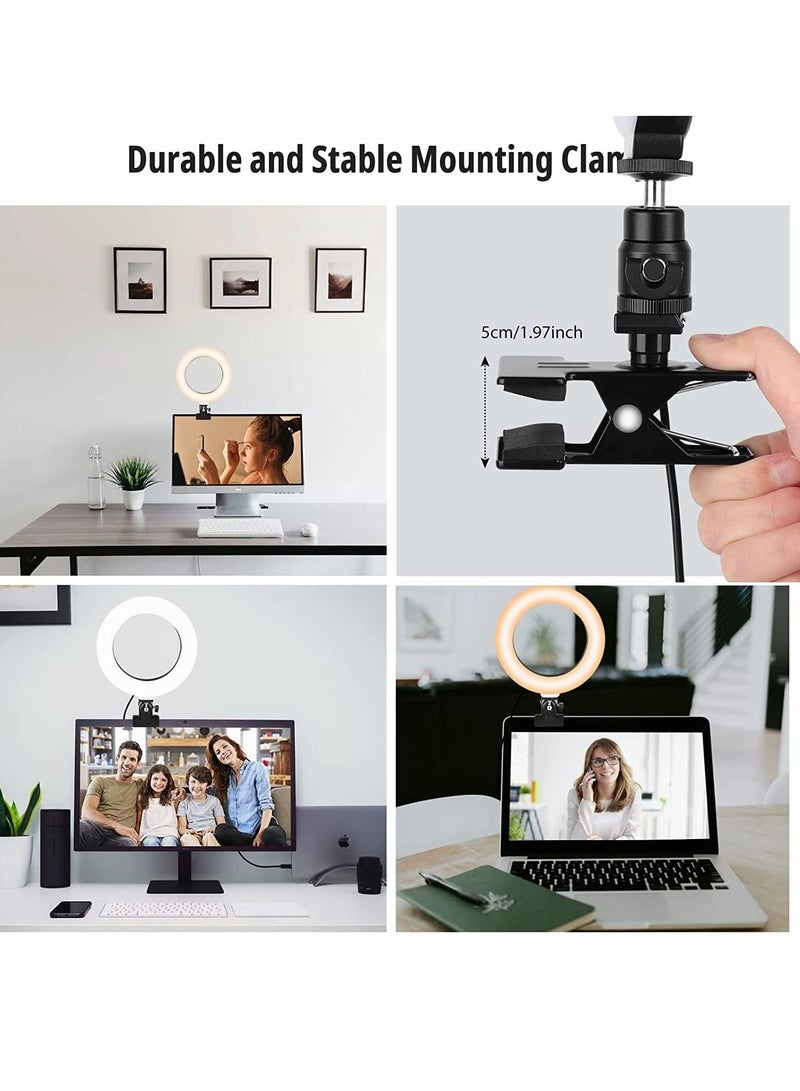 KASTWAVE Video Conference Lighting, Led Selfie Ring Light, Webcam Light with 3 Light Modes, 10 Level Dimmable, for Video Conference, Zoom Calls, Live Streaming, Photography, Online Teaching, Dimmable Webcam - Image 3