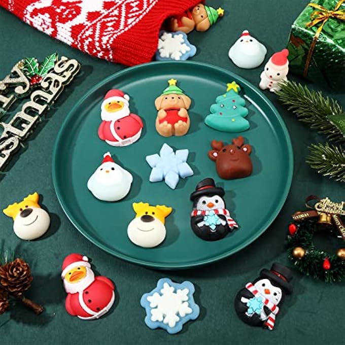 Jerify 48 Pcs Christmas Rubber Ducks Bear Penguin Dog Toys Christmas Animals Toys Stress Relief Toys Xmas Stockings Decor Christmas Party Favors Goody Filler Bags Xmas Gifts - Image 4