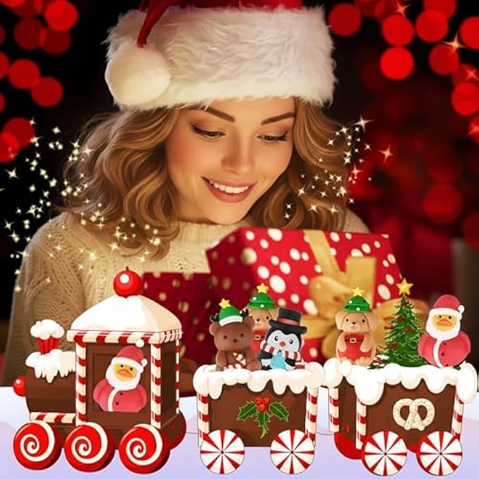 Jerify 48 Pcs Christmas Rubber Ducks Bear Penguin Dog Toys Christmas Animals Toys Stress Relief Toys Xmas Stockings Decor Christmas Party Favors Goody Filler Bags Xmas Gifts - Image 2