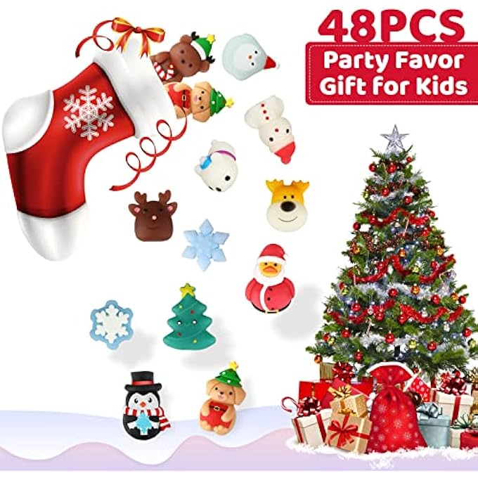 Jerify 48 Pcs Christmas Rubber Ducks Bear Penguin Dog Toys Christmas Animals Toys Stress Relief Toys Xmas Stockings Decor Christmas Party Favors Goody Filler Bags Xmas Gifts - Image 5