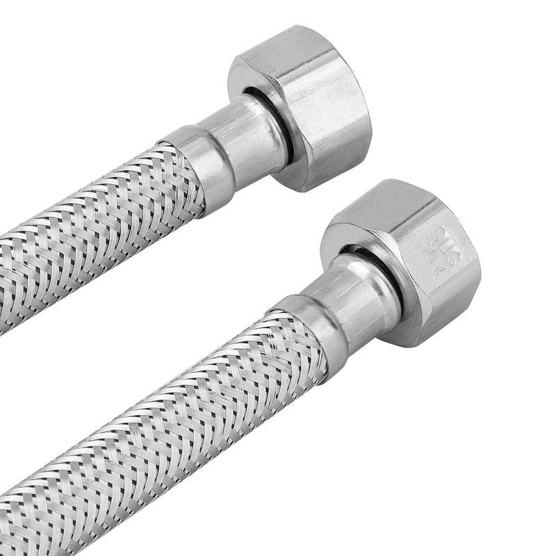 Orvos Orvos Connection Pipe 18 Inches Premium 304 Stainless Steel for Hot Cold Supply To Geysers Sinks Basins and Flush Tanks Set of 2 - Image 3