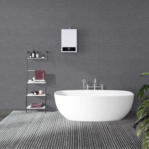 TANONE Dark Gray Wallpaper PVC Self-Adhesive Peel and Stick DIY Wallpaper Faux Imitation Cloth Vinyl Film Wall Paper Solid Color Decorate Furniture (15.8 in X 118 in) - Image 5