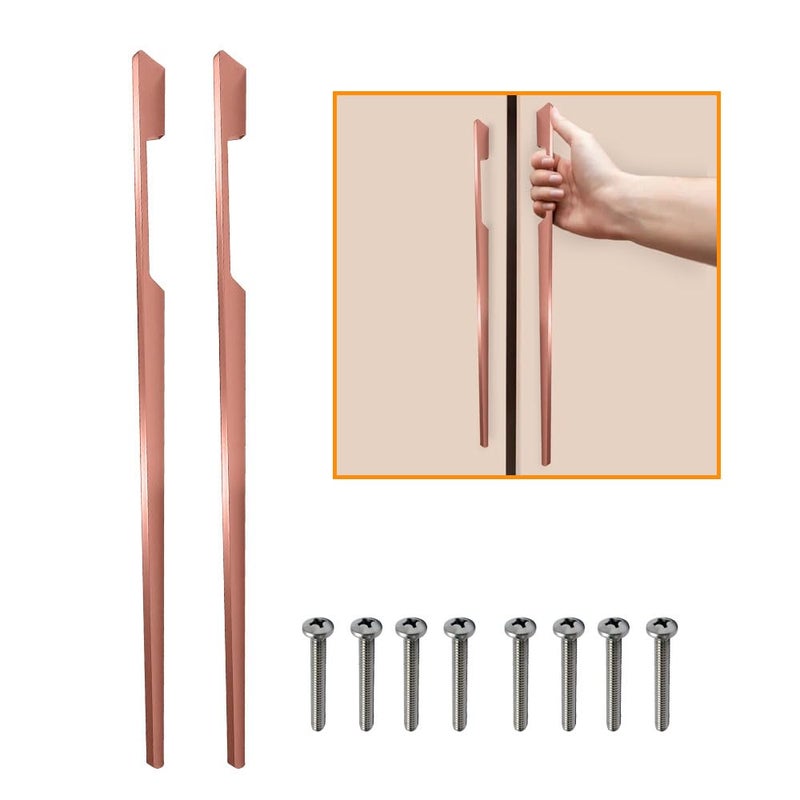Volo VOLO Aluminium Wardrobe Handle Elegant Pull Handle for Wardrobe Doors Cabinet Doors and Drawers in Kitchen Office and Bedroom Pack of 2 Pieces SAC40 Rose Gold 24 Inch 600mm  - Image 1