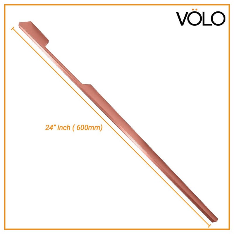 Volo VOLO Aluminium Wardrobe Handle Elegant Pull Handle for Wardrobe Doors Cabinet Doors and Drawers in Kitchen Office and Bedroom Pack of 2 Pieces SAC40 Rose Gold 24 Inch 600mm  - Image 2