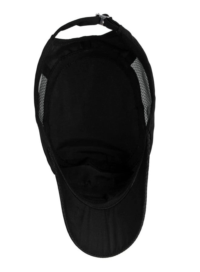 FASHIXD Mesh Military Cap Summer Army Hats for Men Quick Qry Short Bill Hat Cadet Cap (Black) - Image 4