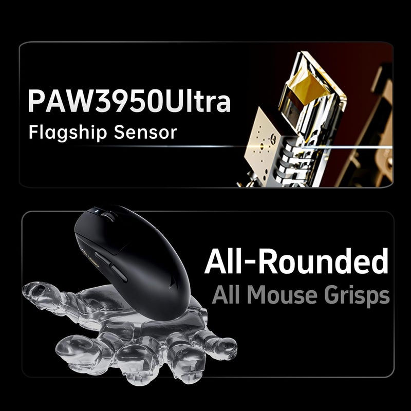 ATK Dragonfly A9 Series Wireless Gaming Mouse, Lightweight 53–57 g, PAW3950 Ultra / PAW3395 Sensor, Up to 42000 DPI, 8K Polling, Ice-Feel Coating, Tri-Mode Tri-Mode Connectivity (A9 Pro, Pink) - Image 4